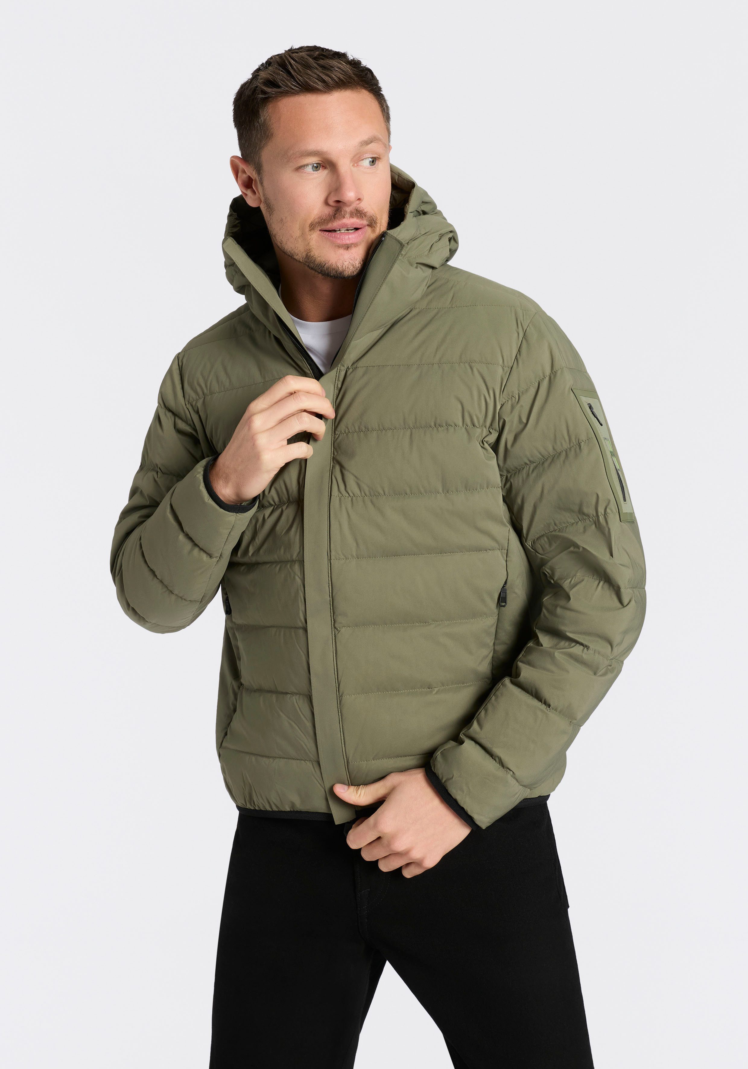 BOSS GREEN Steppjacke OW Riplite JT HD abenehmbare Kapuze wasserabweisend regular fit, 4-Wege Stretch