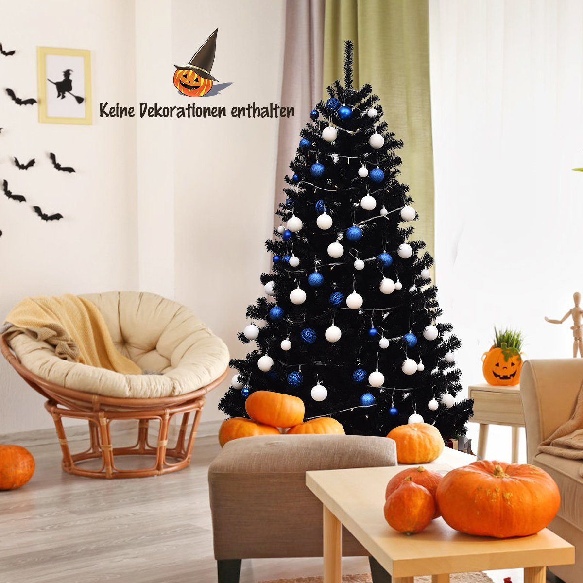 COSTWAY Künstlicher Weihnachtsbaum, 180cm, mit 1000+ PVC Spitzen & Ständer