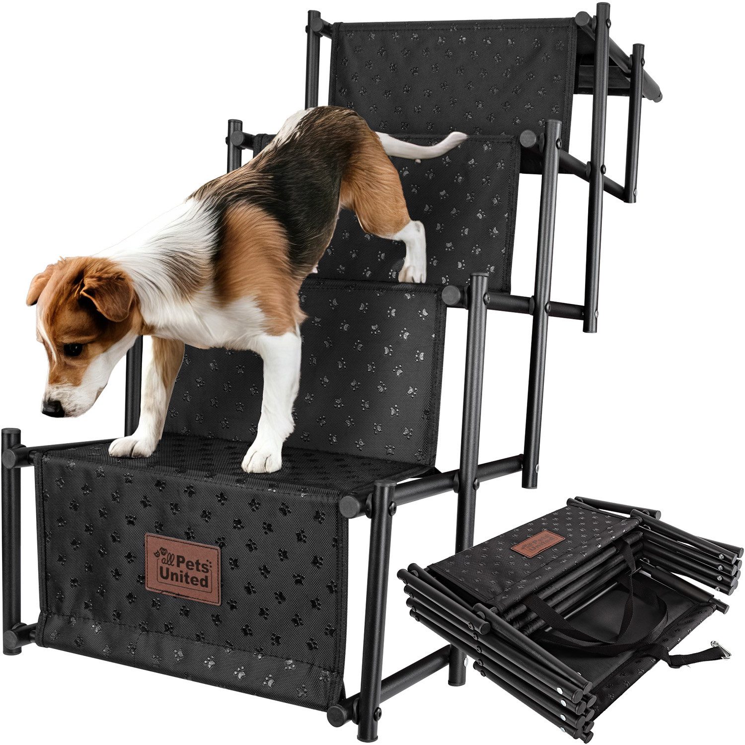 all Pets United Hunderampe klappbarer Hundetreppe (Einstiegshilfe für Kofferraum), für Große & Kleine Tiere