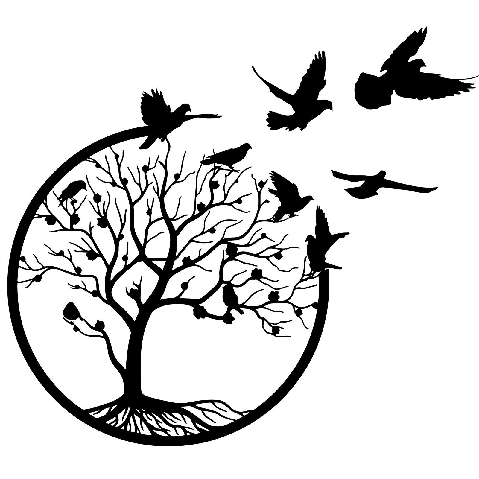 Jumpeak Wanddekoobjekt Lebensbaum Metall Wanddekoration, Minimalistisch, Na günstig online kaufen