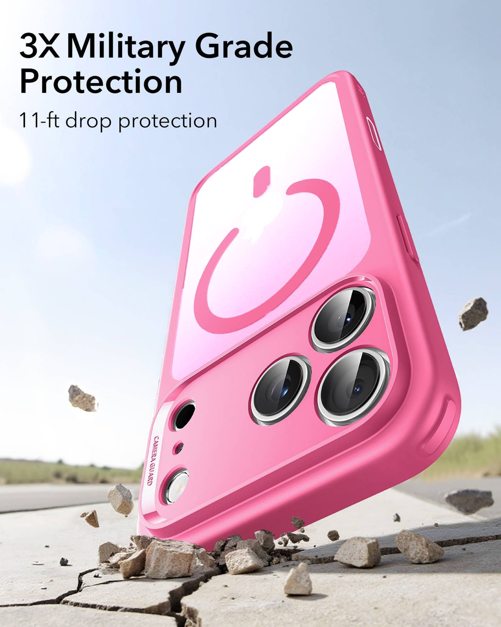 ESR Handyhülle Classic Hybrid HaloLock Case für iPhone 17 Pro, Kamerasteuerung Taste, 3,3m Fallschutz, 1,5kg Magnetkraft – Bild 5 von 5