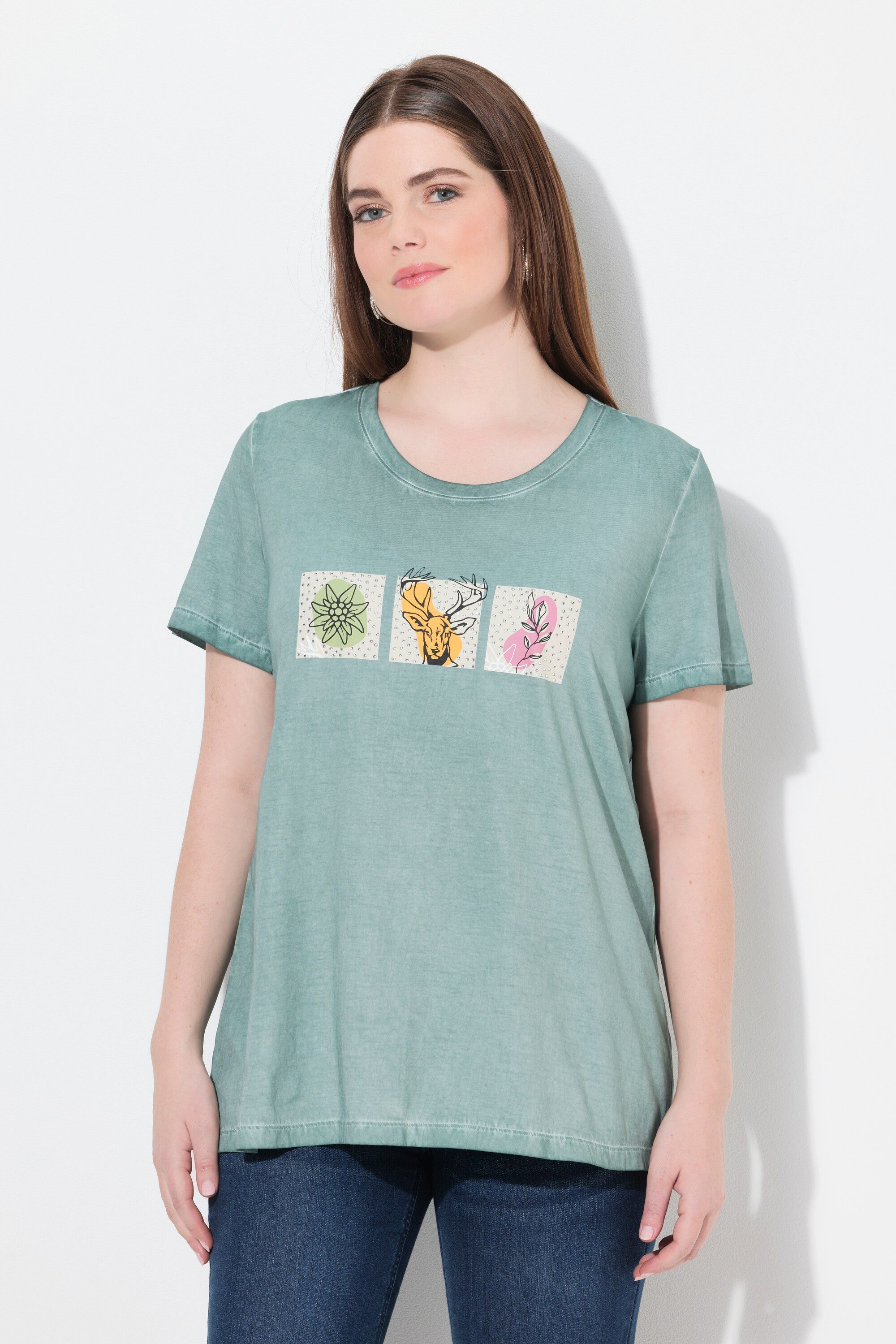 Ulla Popken T-Shirt T-Shirt Trachtenstil Classic günstig online kaufen