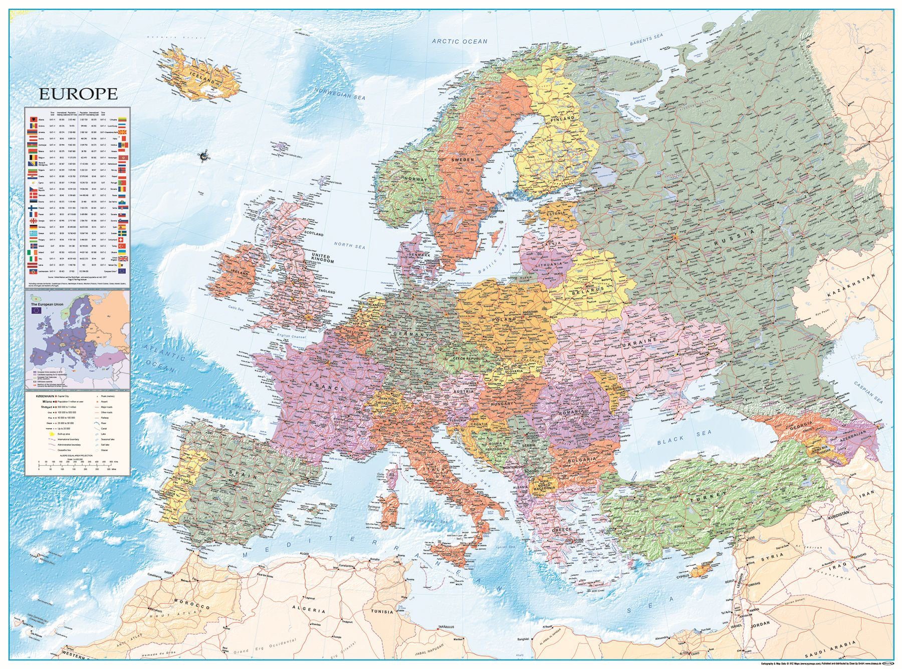 Close Up Poster Europakarte XXL Poster günstig online kaufen
