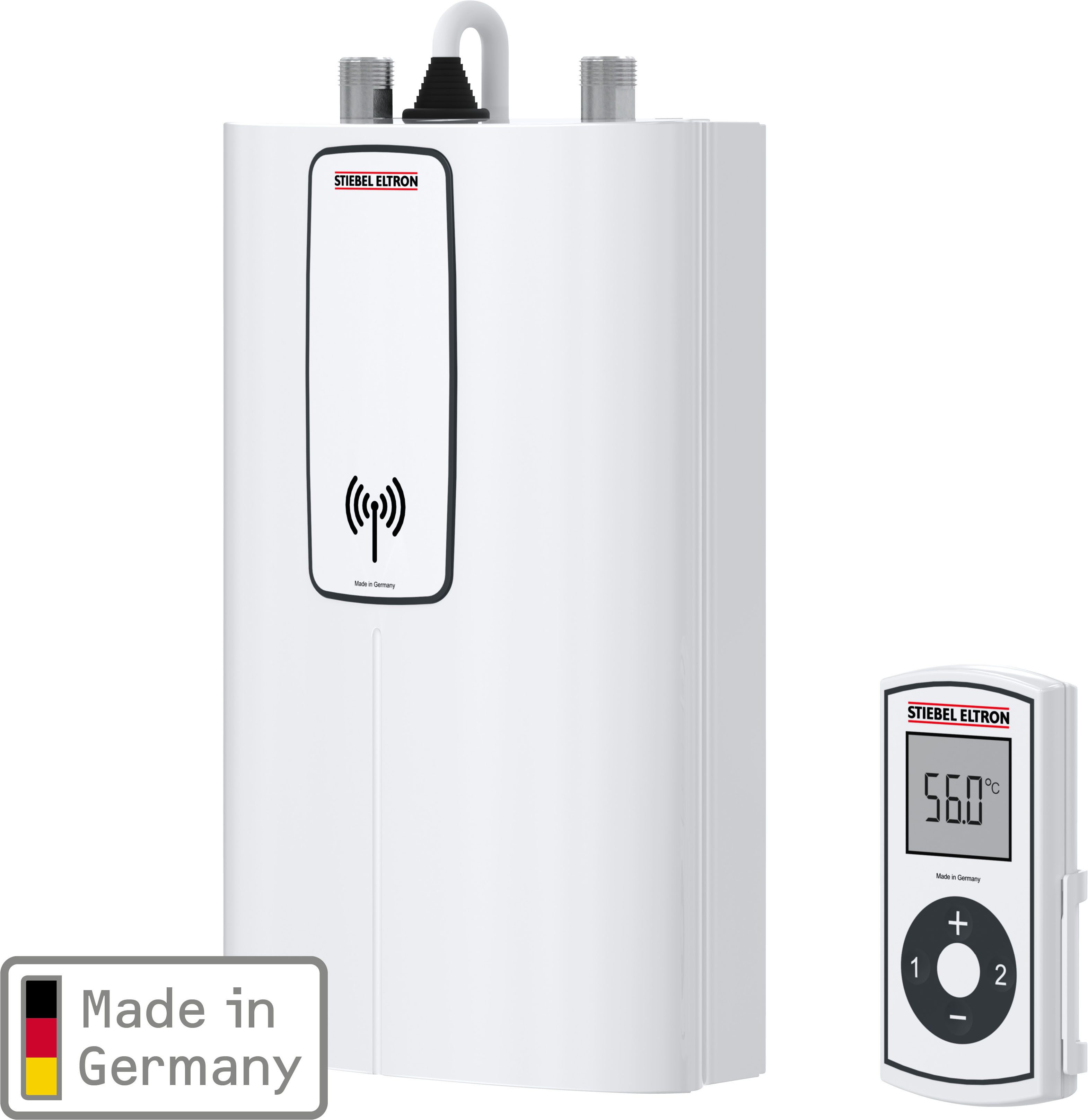 STIEBEL ELTRON Kompakt-Durchlauferhitzer DCE 11/13 RC, elektronisch, min. 35 °C, max. 70 °C, 3i Technologie für konstante Warmwassertemperatur, mit Fernbedienung