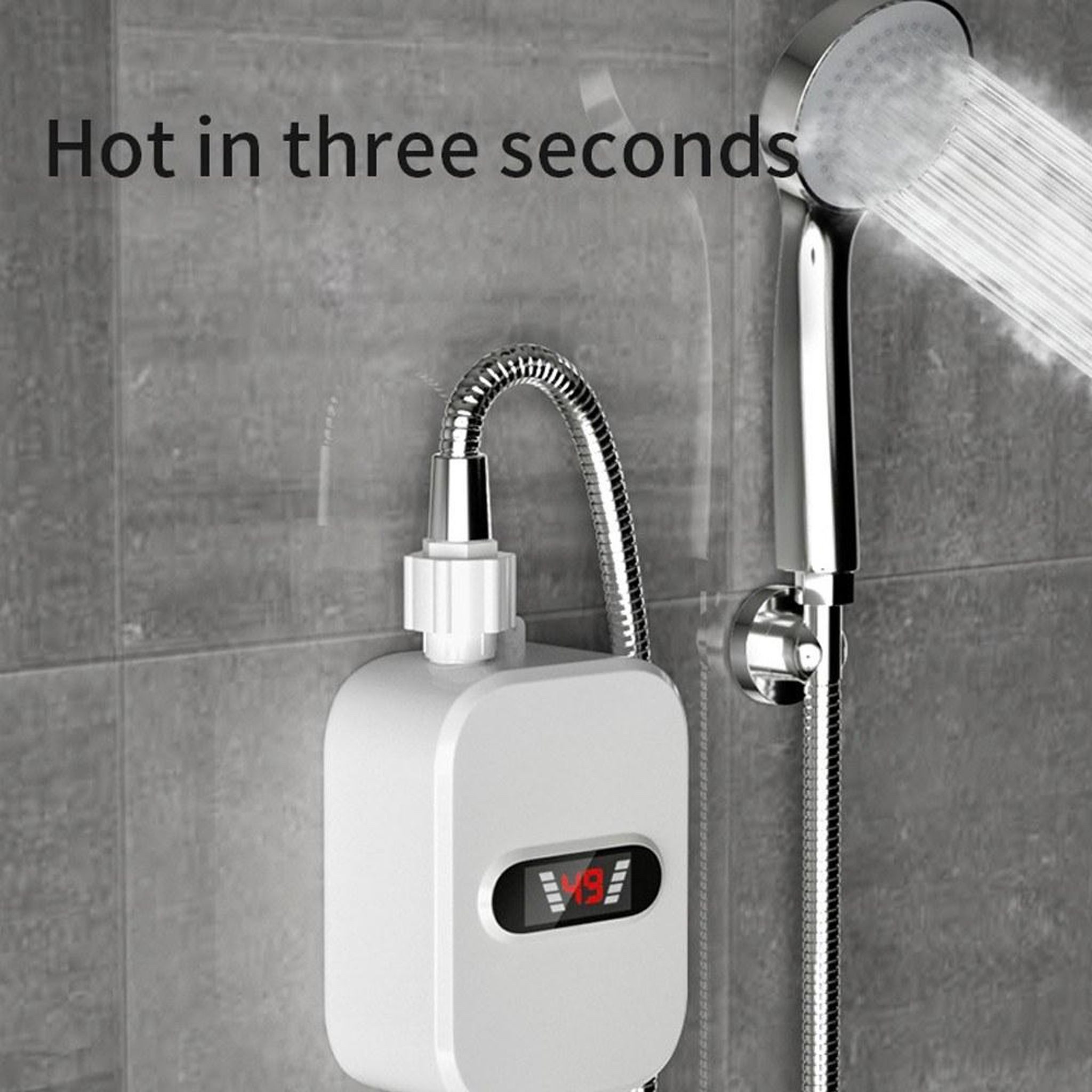 FELIXLEO Küchenarmatur Elektrischer Durchlauferhitzer LCD Edelstahl für Dusche – Bild 5 von 5