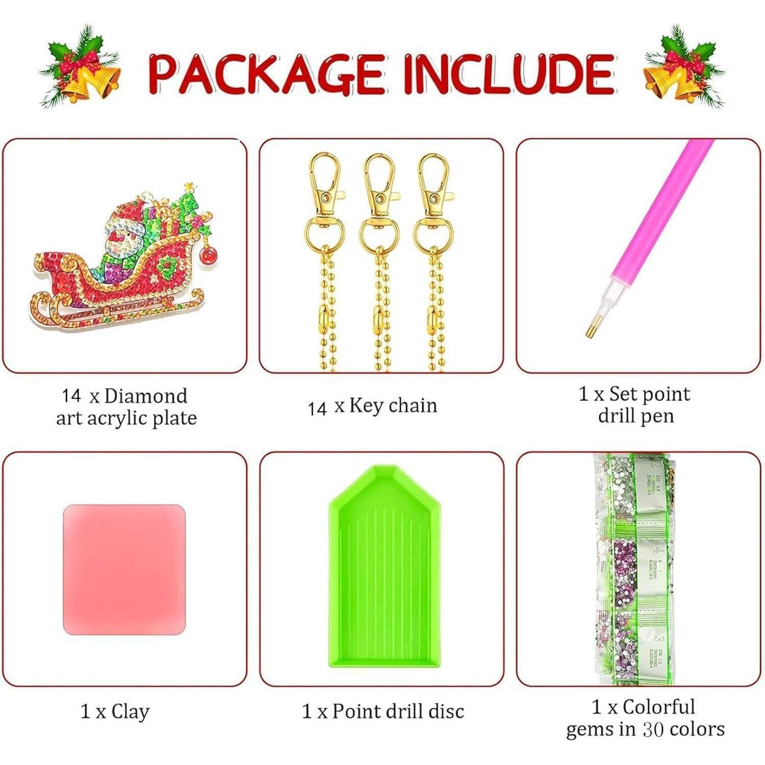 LuxusKollektion Küchenorganizer-Set Schlüsselanhänger 5D DIY Kinder 14 Set Diamond Painting Weihnachten – Bild 3 von 5