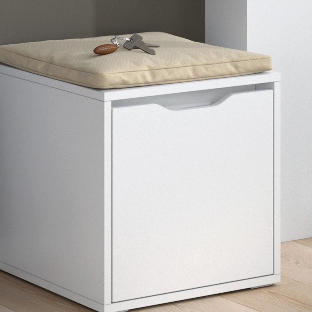 Vicco Schuhbank Ruben, Weiß, 40 x 40 cm