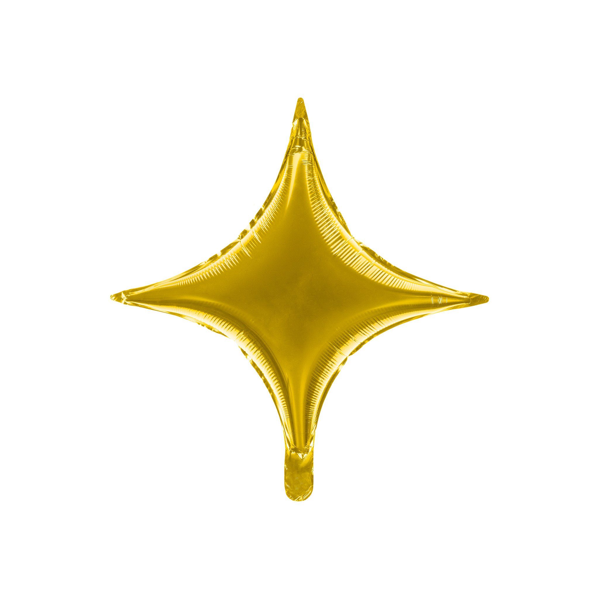 partydeco Luftballon, Folienballon Stern mit vier Spitzen 42 cm Gold