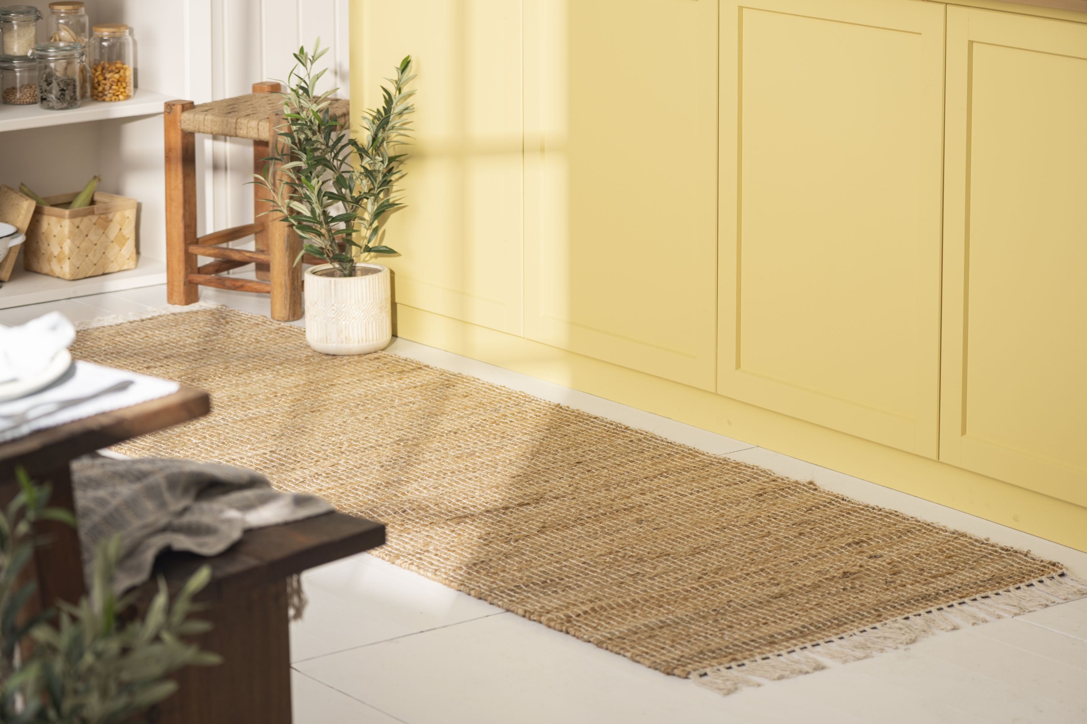 Ib Laursen Läufer Ib Laursen - Teppich Läufer Wohnraum 80x250cm Jute Baumwolle Braun