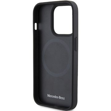 Mercedes Benz Handyhülle Cover Case iPhone 15 Pro Max MagSafe kompatibel Echtleder schwarz 6,7 Zoll, Kantenschutz