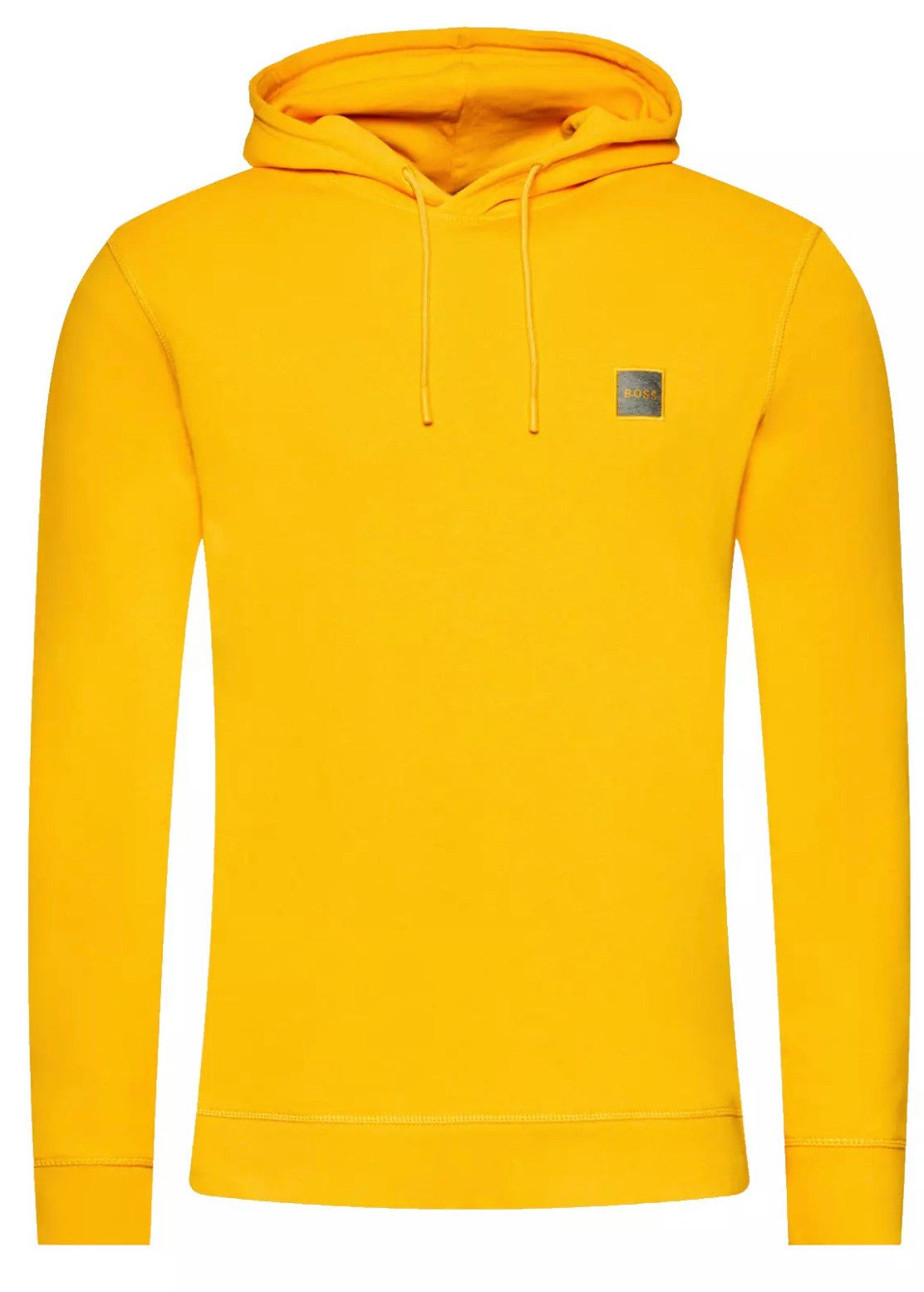 BOSS Kapuzensweatshirt Wetalk Hoodie Verstellbare Kapuze – Gerippte Bündchen – Melange-Logo-Patch