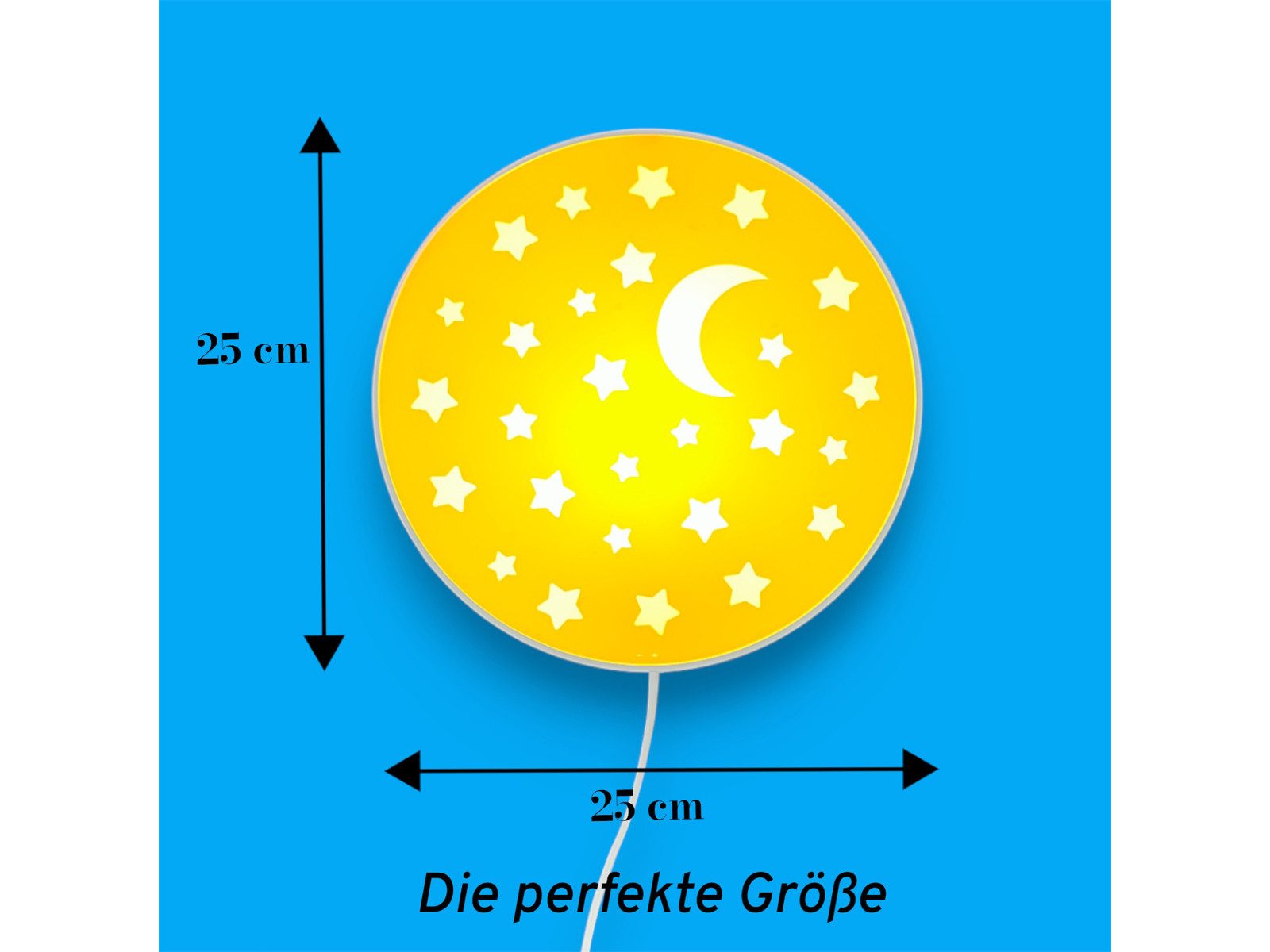 niermann LED Wandleuchte, Dimmfunktion, LED wechselbar, Warmweiß, mit Schalter und Stecker, kleine Kinderlampe, ausgefallen flach, 25cm