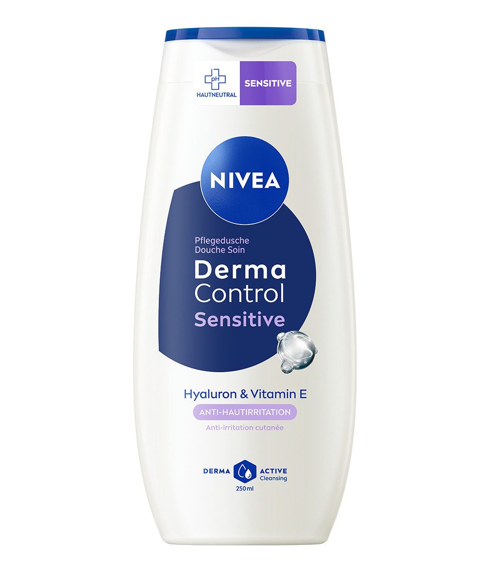 Nivea Duschpflege Derma Control Restore 6 x 250ml mit Hyaluron und Vitamim E, 6-tlg.