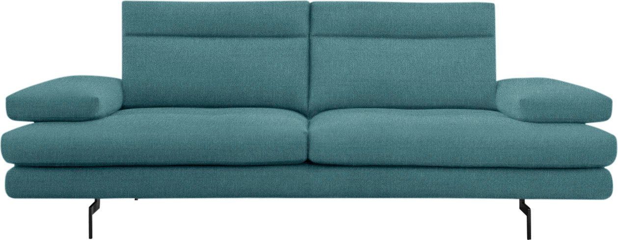 CALIA ITALIA 3,5-Sitzer Toby Wing, italienisches Designsofa, super bequem, Megasofa, inkl. Sitztiefenverstellung und Armteilfunktion, Füße in Schwarz matt