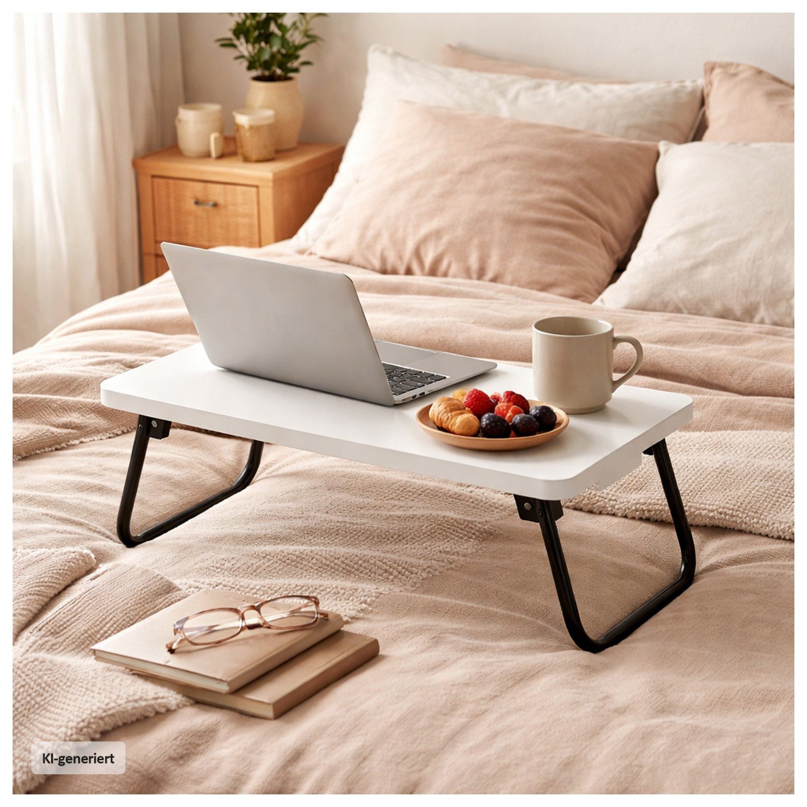 HTI-Living Laptoptisch Laptoptisch Frühstückstablett fürs Bett Weiß (Stück, 1-St., 1 Betttisch)