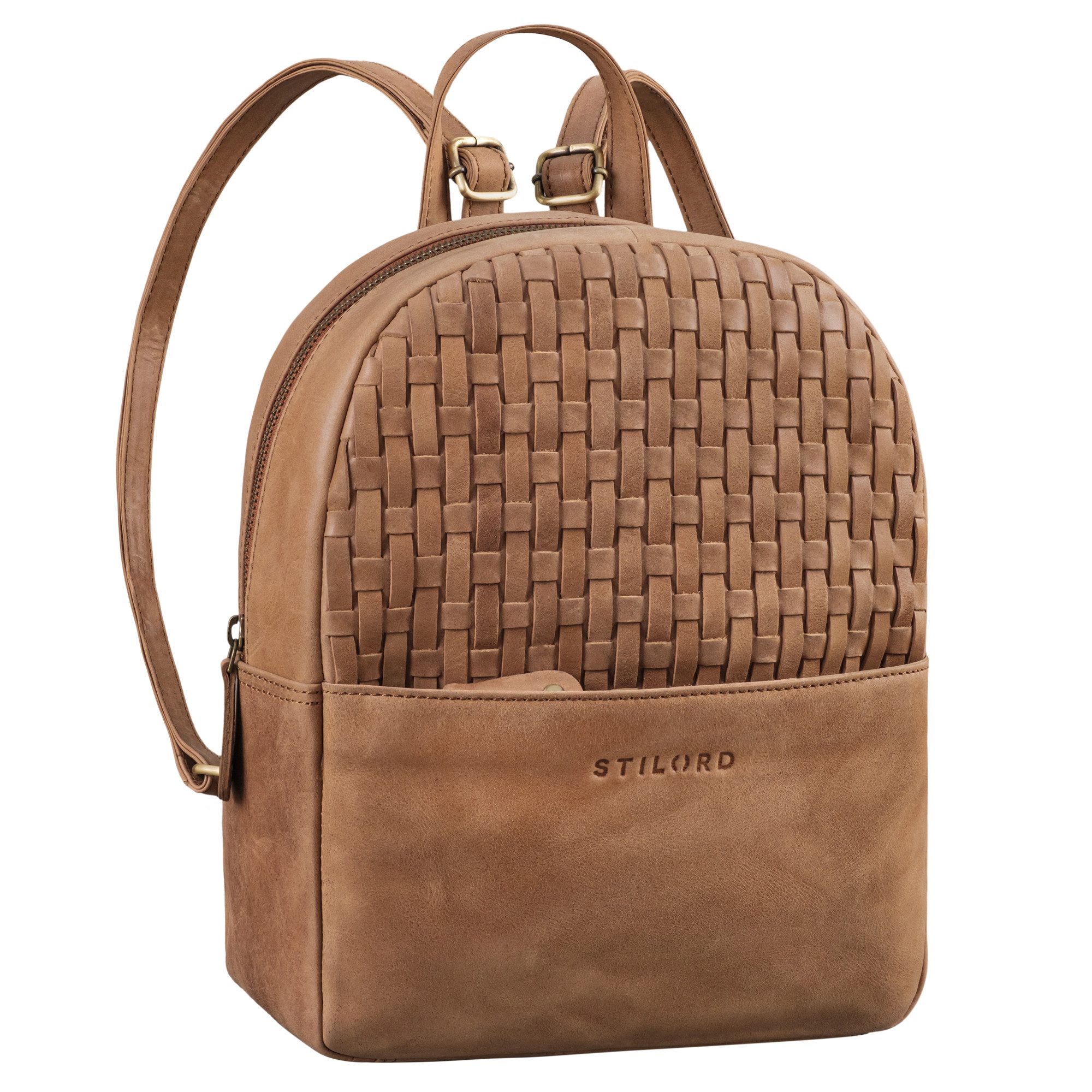 Cityrucksack "Lavinia" Vintage Rucksackhandtasche Leder Damen