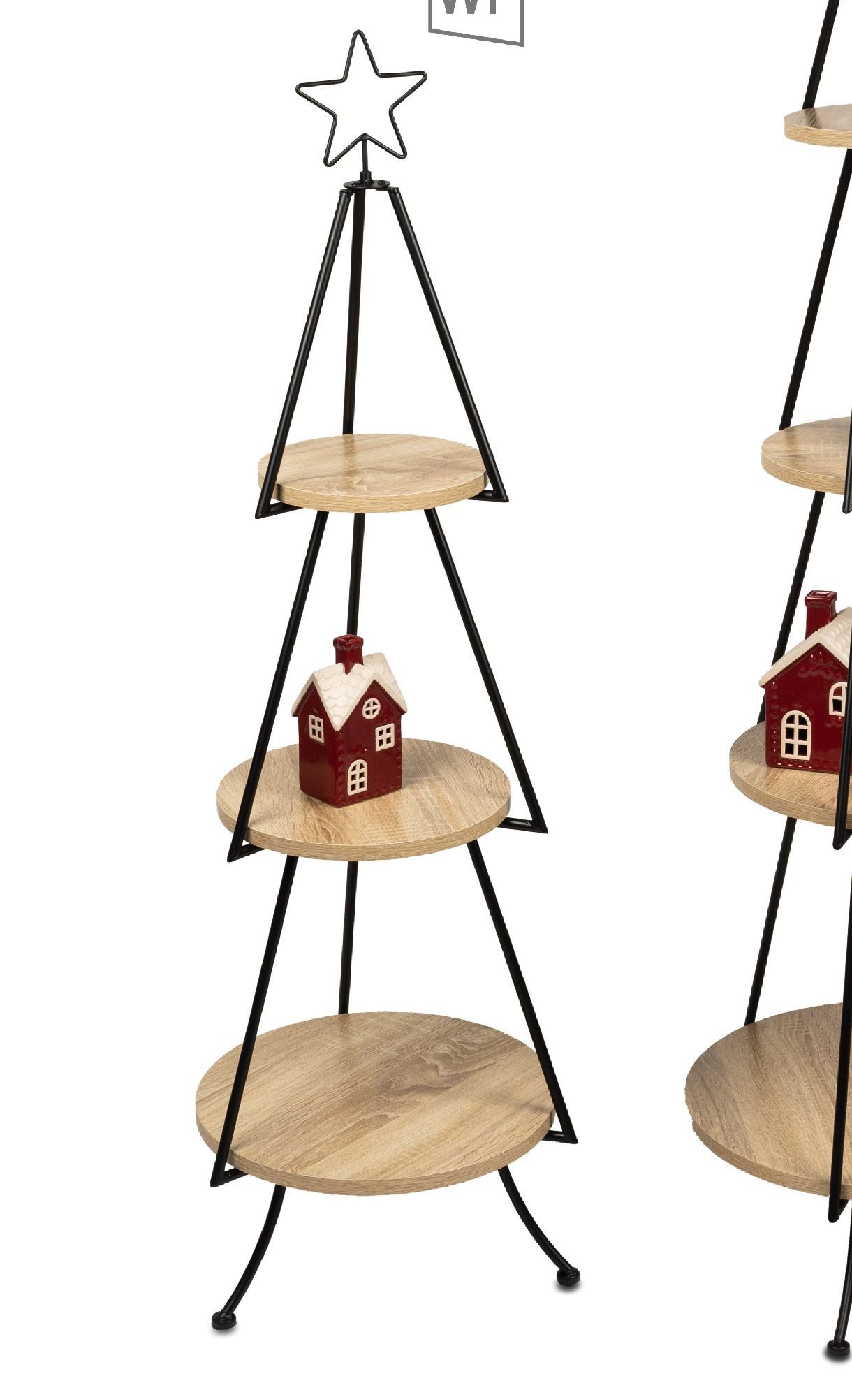 formano Etagere Winterzeit, Metall, Höhe: 114cm, Farbe: Schwarz, Motiv: Baum