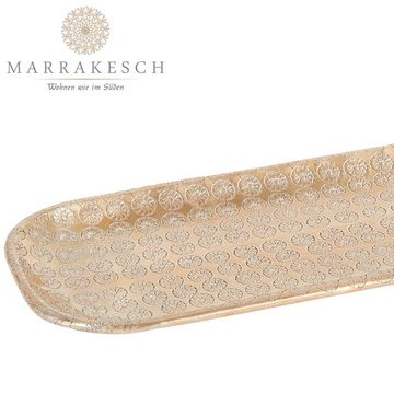 Marrakesch Orient & Mediterran Interior Tablett Tablett Jabar, Serviertablett, Kerzenschale, Schale, Handarbeit