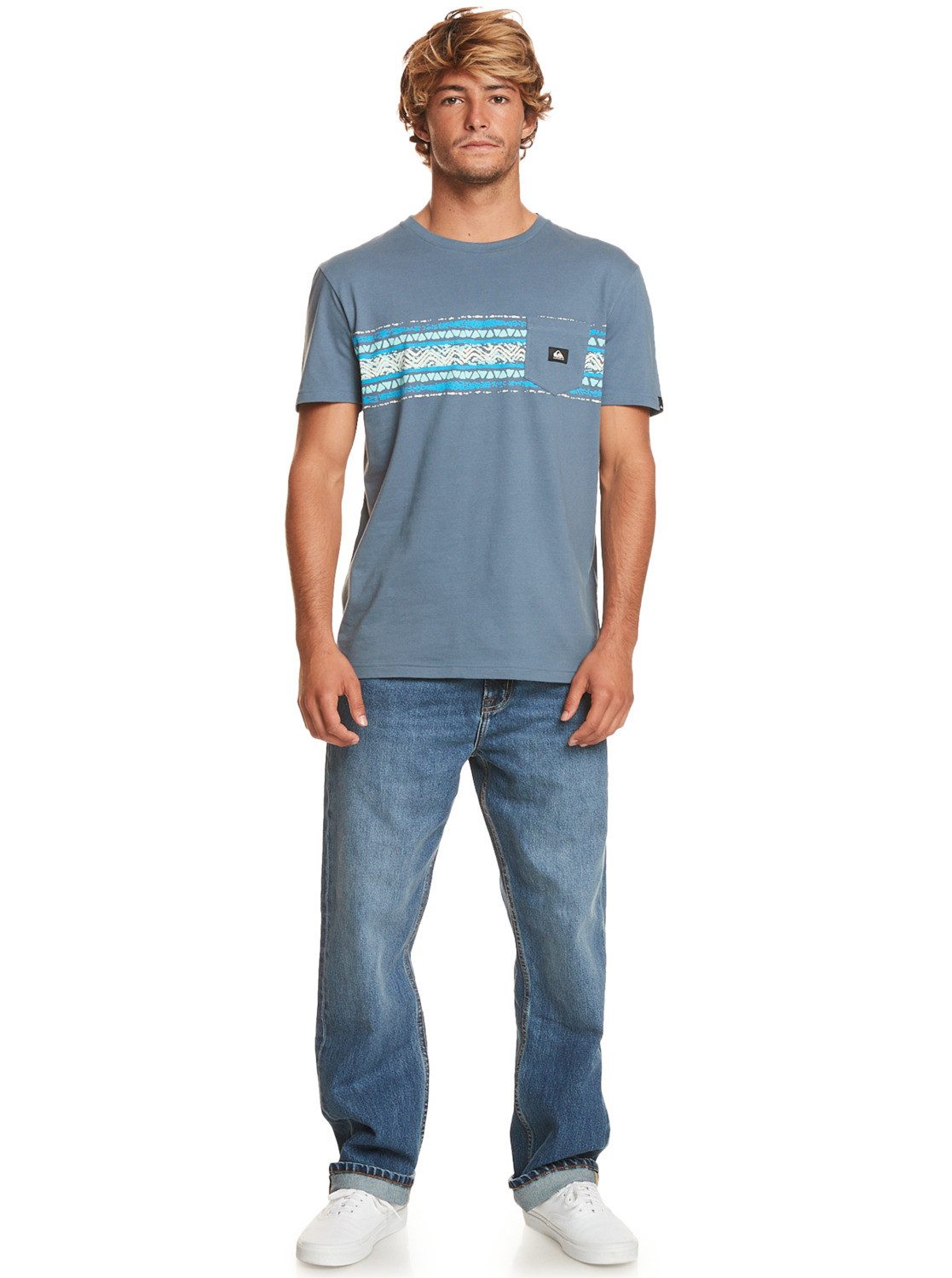 Quiksilver Stripe T-Shirt Sea Mesa Bering