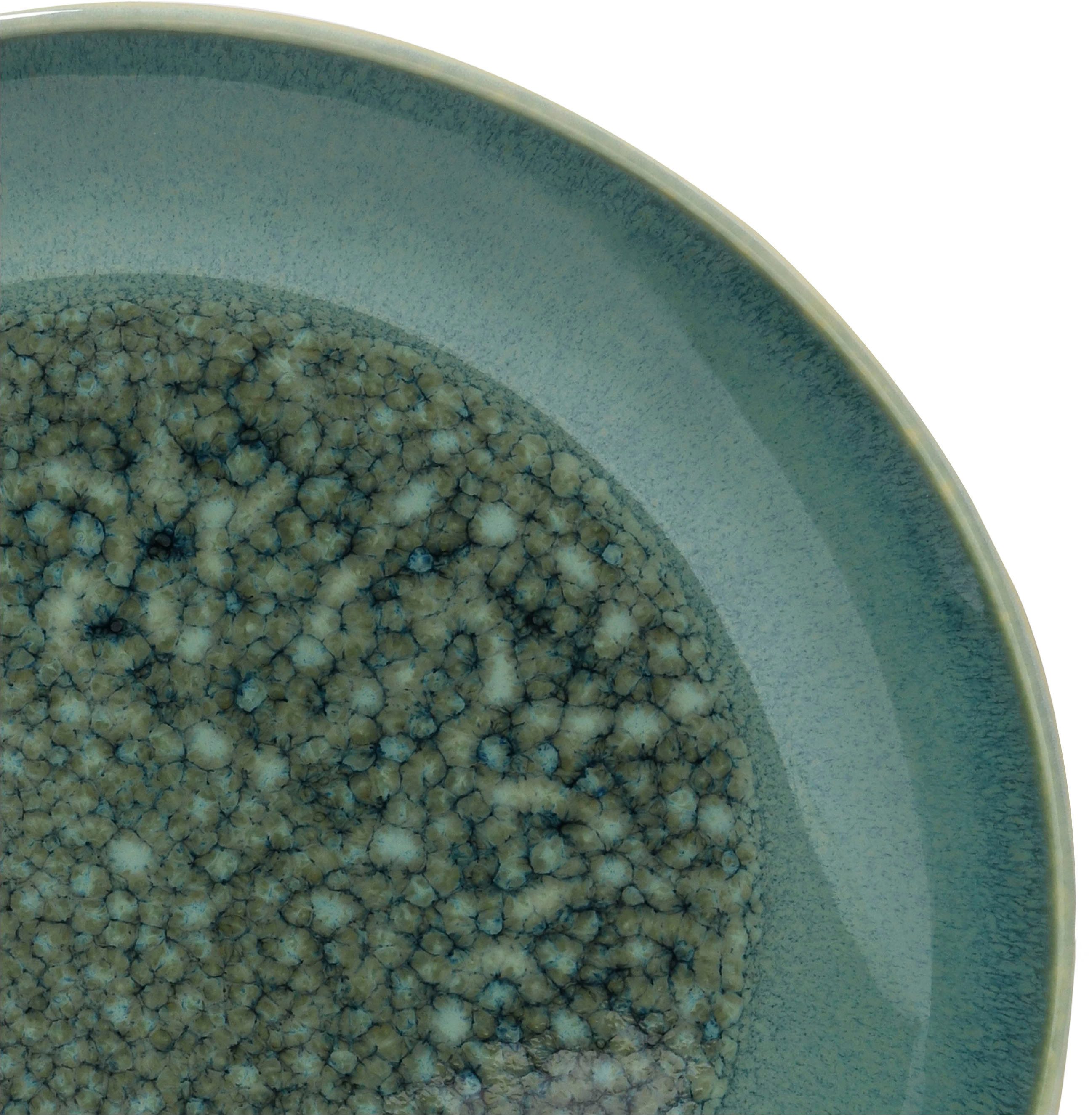 CreaTable Kombiservice Caldera (8-tlg), 2 Personen, Steinzeug, irisierende Glasur