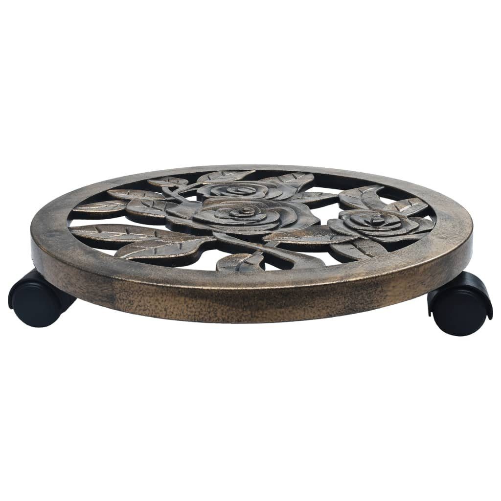 vidaXL Blumenständer Pflanzenroller 6 Stk. Bronze 38 cm Kunststoff (6 St)