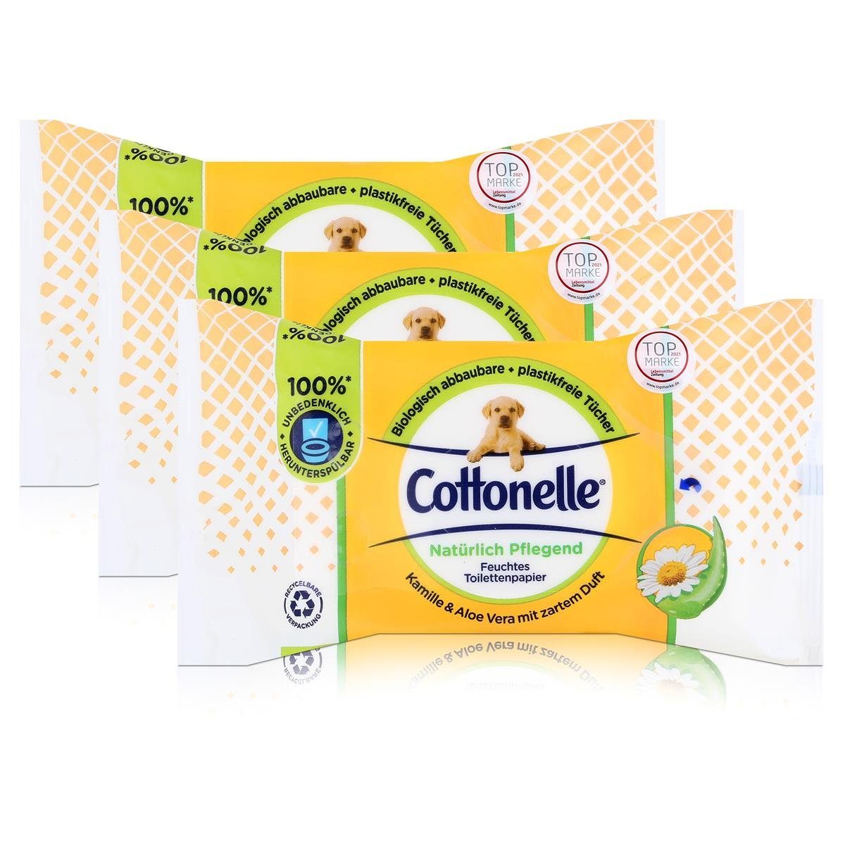Cottonelle® feuchtes Toilettenpapier Cottonelle feuchtes Toilettenpapier Kamille & Aloe Vera 42 Tücher (3er