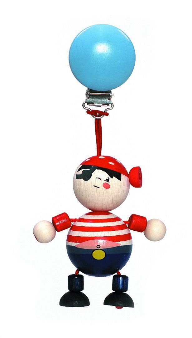 HESS SPIELZEUG Kinderwagenkette Holzspielzeug Clipfigur Pirat BxLxH 70x35x160mm NEU