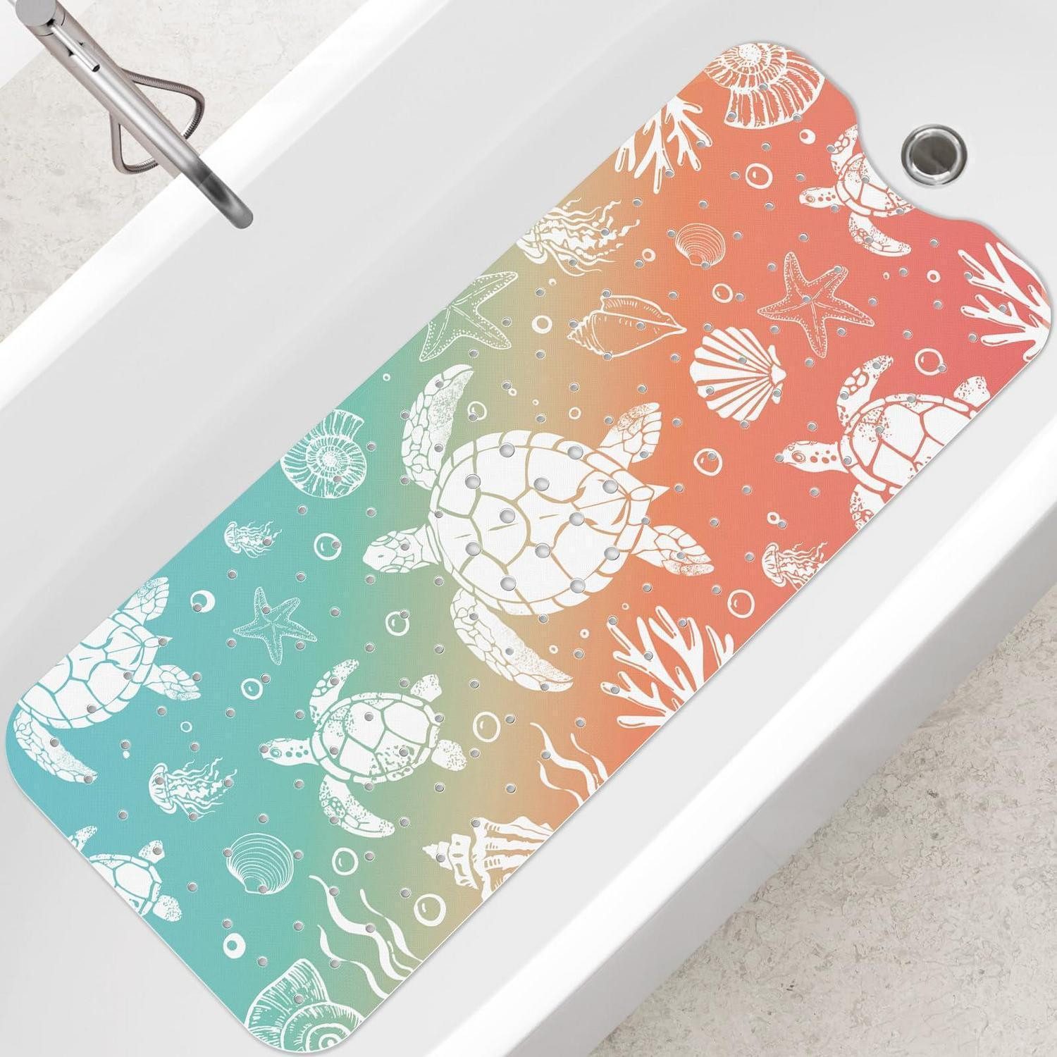 LuxusKollektion Wanneneinlage Badewannenmatte Schildkröte 100x40cm, B: 40 cm, L: 100 cm