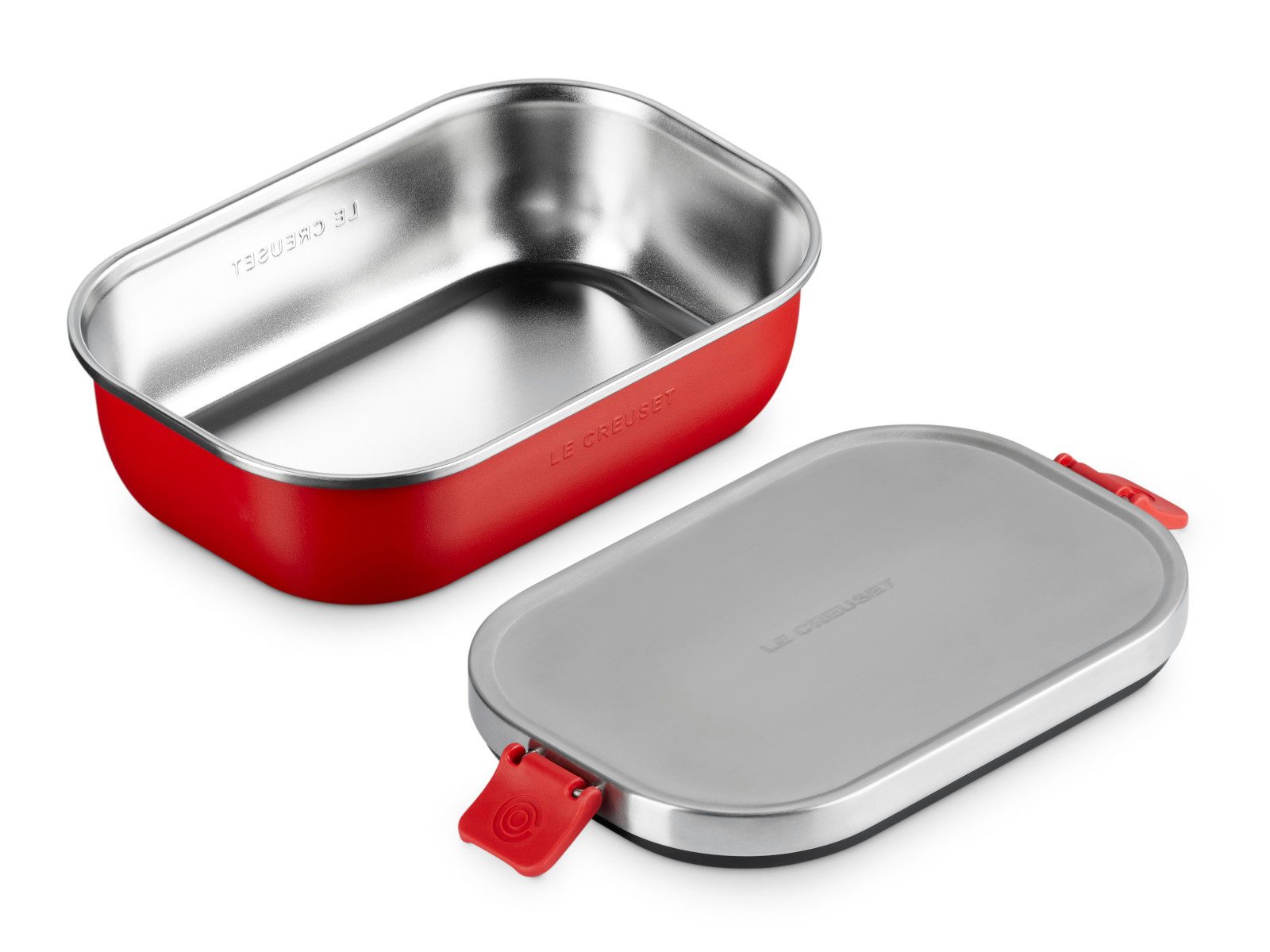 LE CREUSET Lunchbox On The Go Lunchbox kirschrot 900ml, Edelstahl – Bild 3 von 5