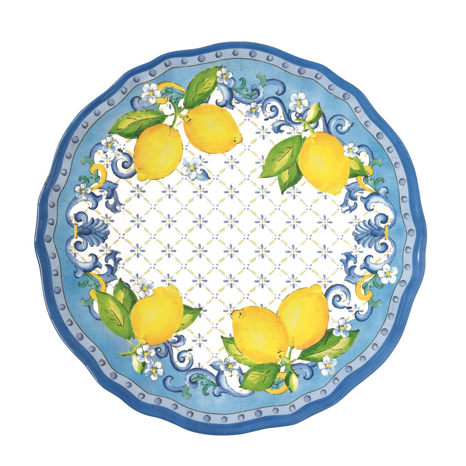 EasyLife Speiseteller Sorrento, Spülmaschinengeeignet, Mehrfarbig, Zitronen, ⌀ 28cm, Mehrfarbig