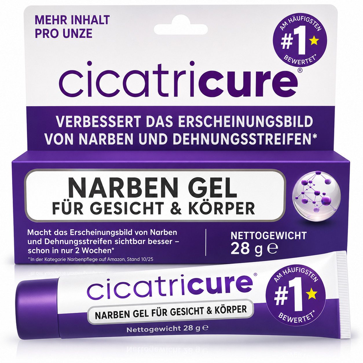 Cicatricure Körpergel Cicatricure Narbengel für Gesicht & Körper, 28 g, 1-tlg., Pflegegel für Narben an Gesicht und Körper
