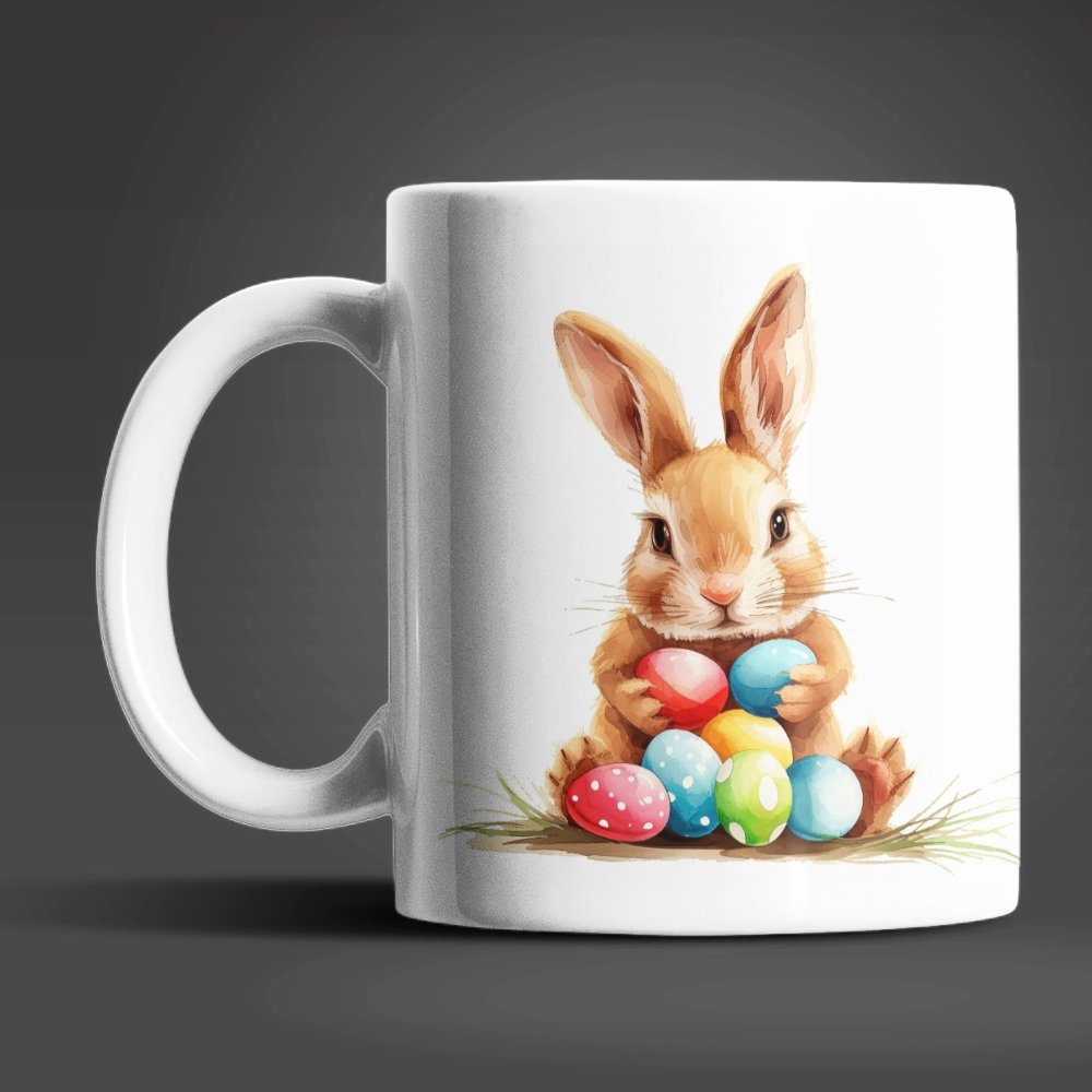 WS-Trend Tasse Osterhase Ostereier Ostern Bunny Kaffeetasse Teetasse Geschenkidee, 1-tlg., Keramik