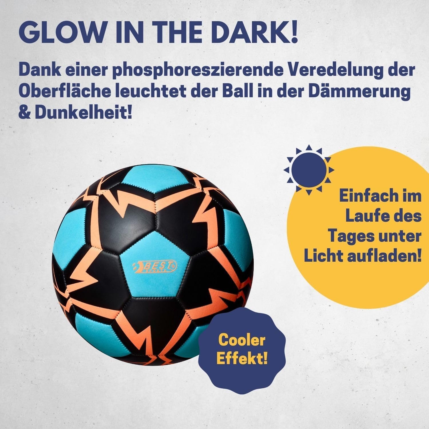 Best Sporting Fußball Fußball Flash Glow in the Dark Gr. 5 blau/orange