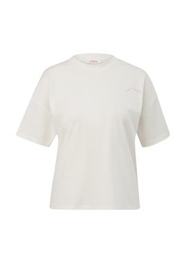 s.Oliver Kurzarmshirt T-Shirt aus Baumwolle Stickerei