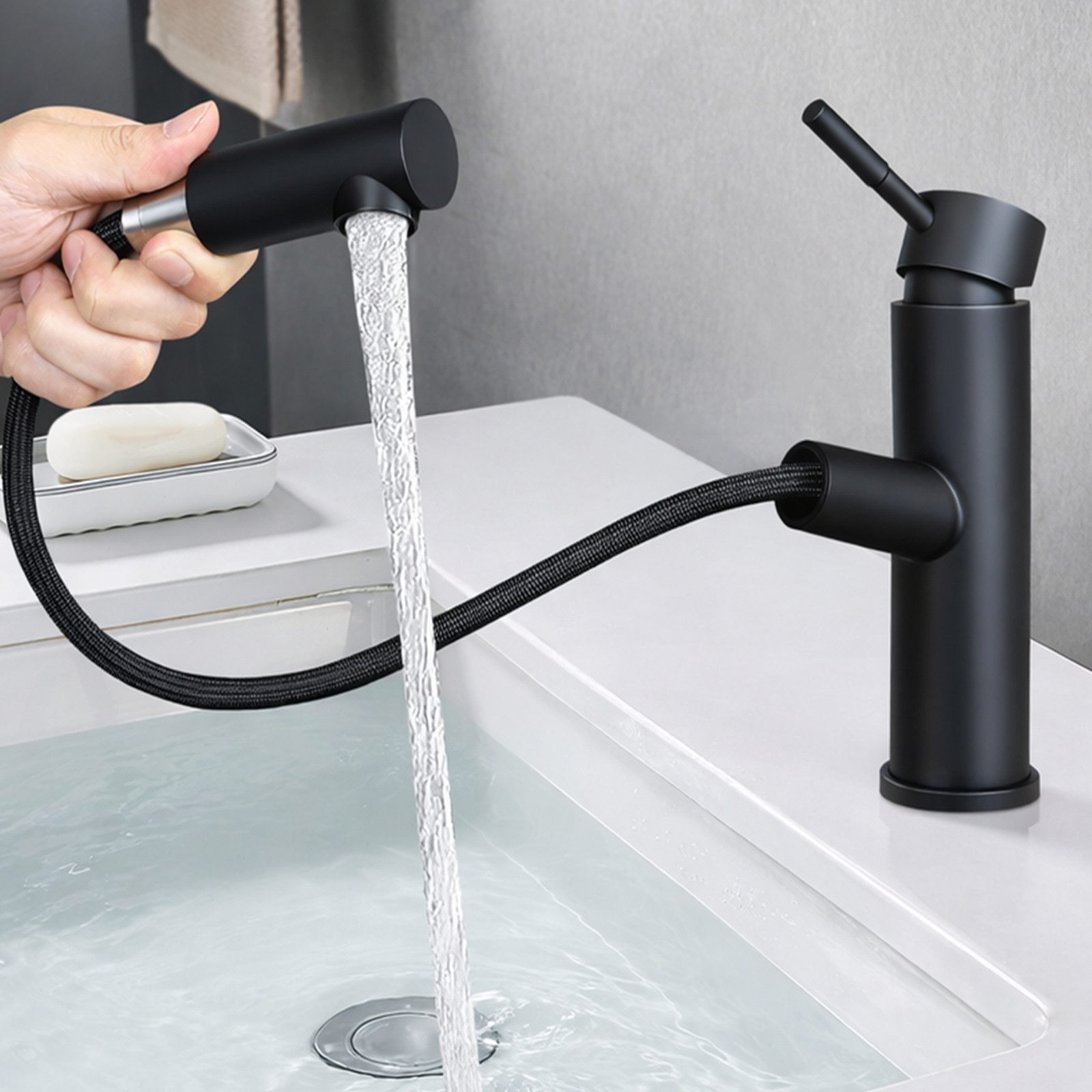 Nettlife Küchenarmatur Spültischarmatur Ausziehbar 360° Drehbar Edelstahl mit 2 Strahlarten (1-St) für Einhebelmischer Mischbatterie Wasserhahn Küche