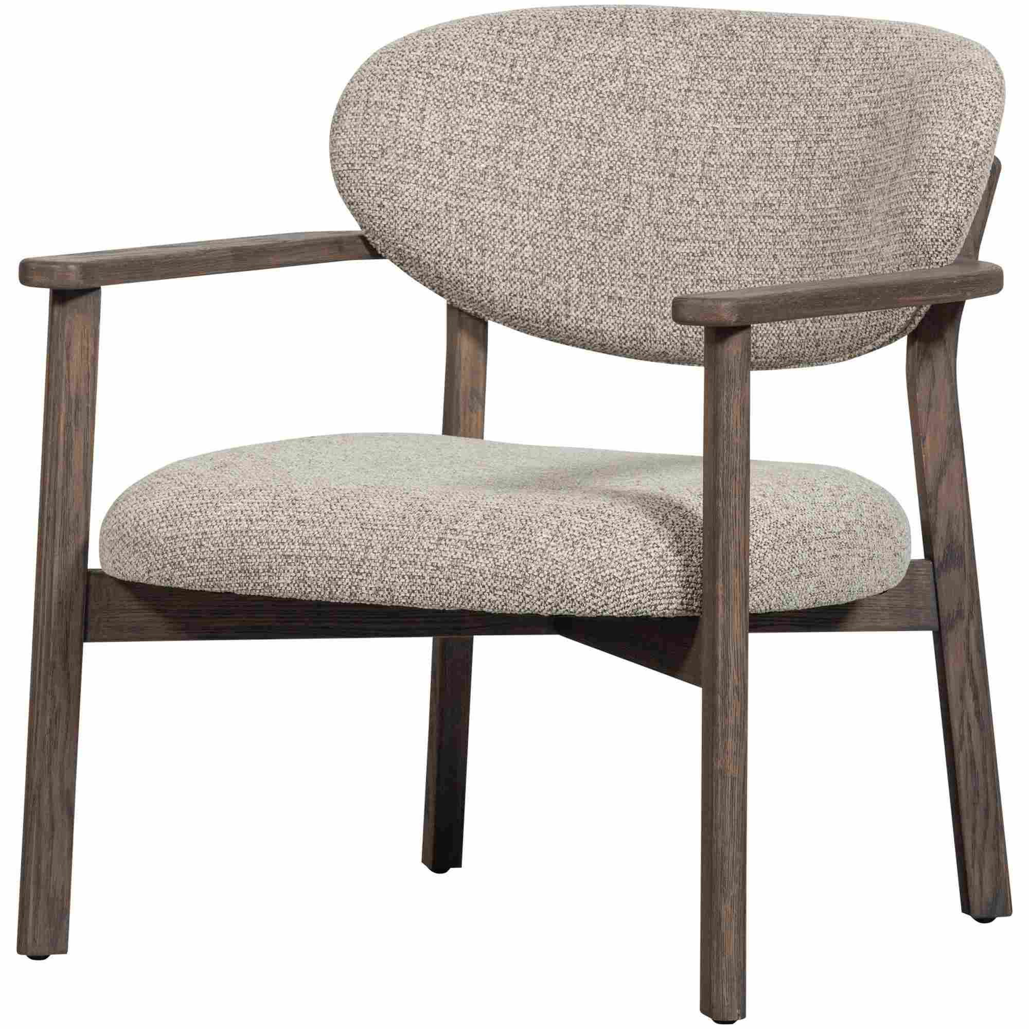 WOOOD Sessel Udar Natur mit Holzrahmen in Dunkelbraun - skandinavisches Design, Bequemer Sessel mit modernem Look