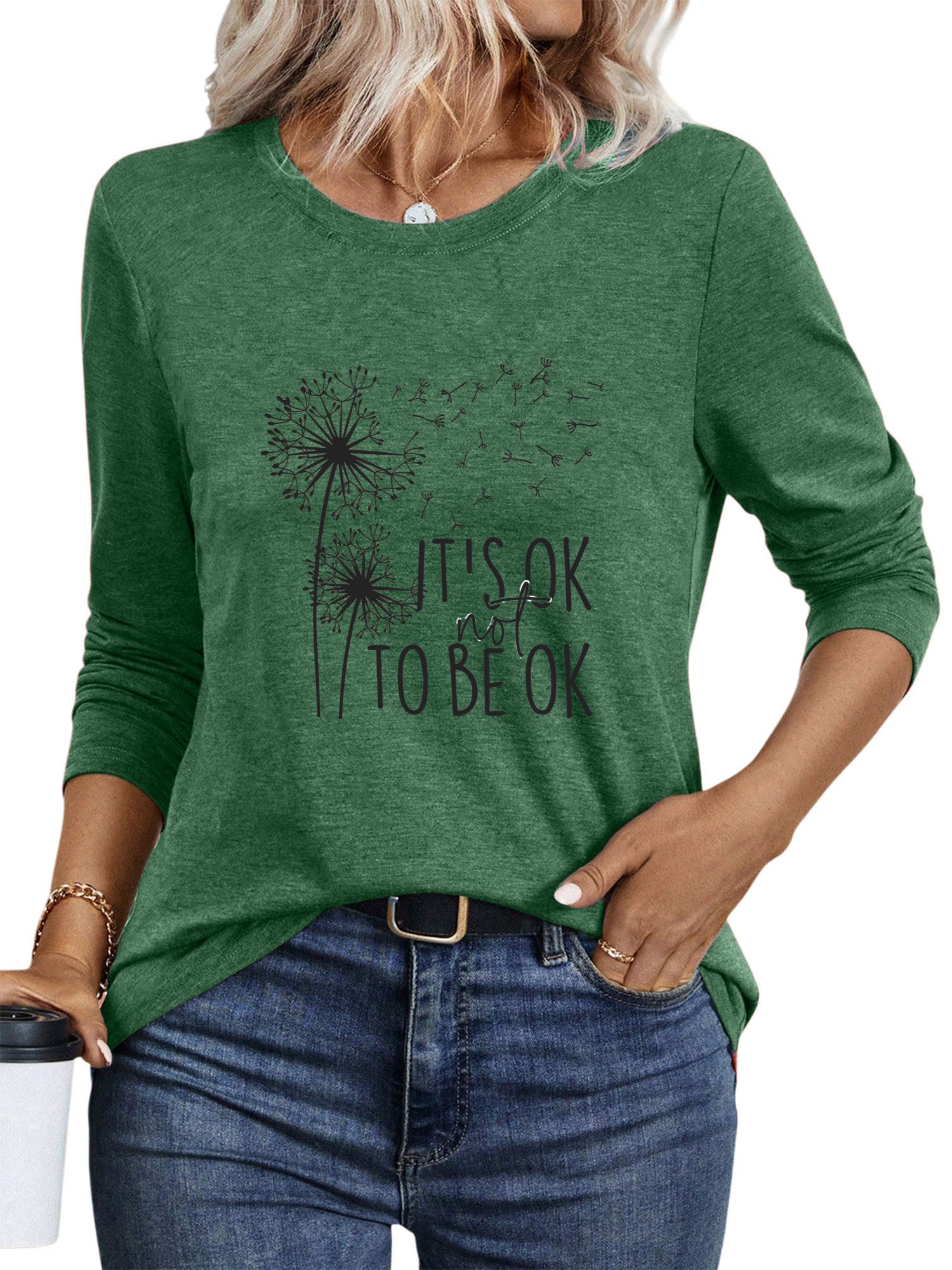 PYLIKE Longsleeve Damen Herbst bequemes Casual Basic Rundhalsshirt mit Lang günstig online kaufen