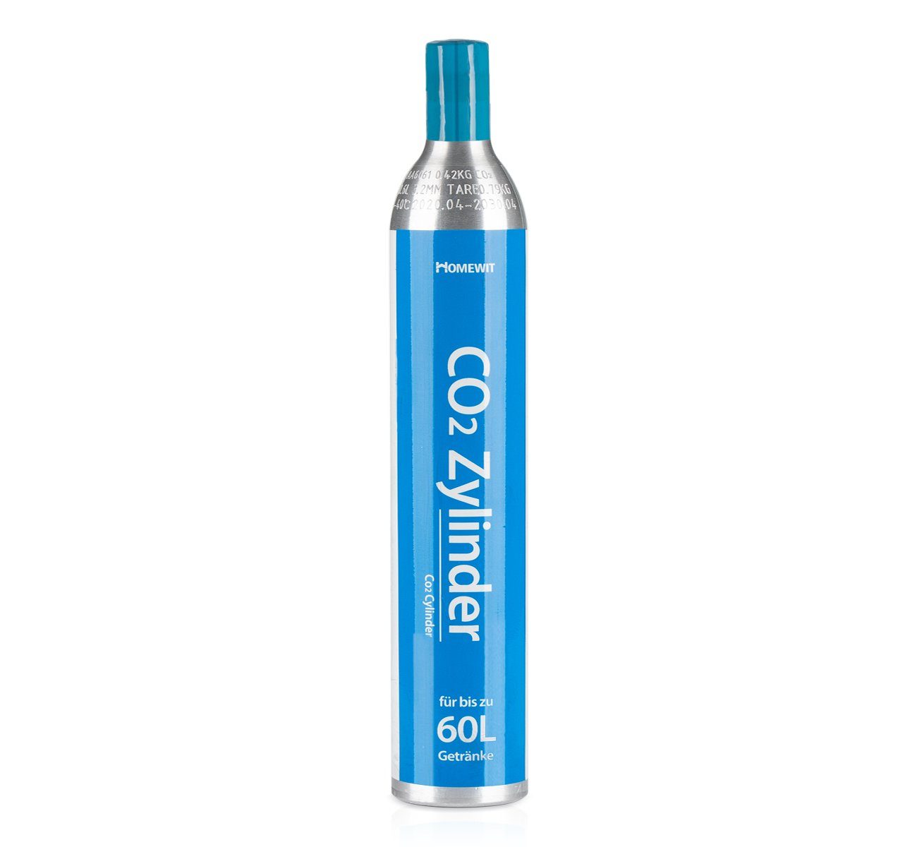 Homewit Wassersprudler CZHE60, (Für bis zu 60 L Getränke, 1-tlg., 1 Stück CO2 Zylinder Kohlendioxid Zylinder 425g), Erstbefüllt in Deutschland