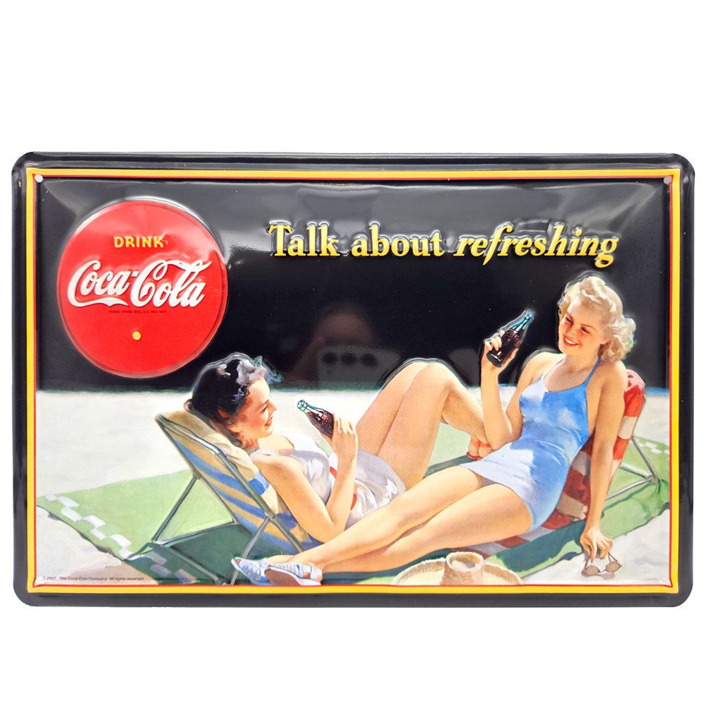 CocaCola Metallbild Blechschild Coca Cola 'Refreshing', (1 St)