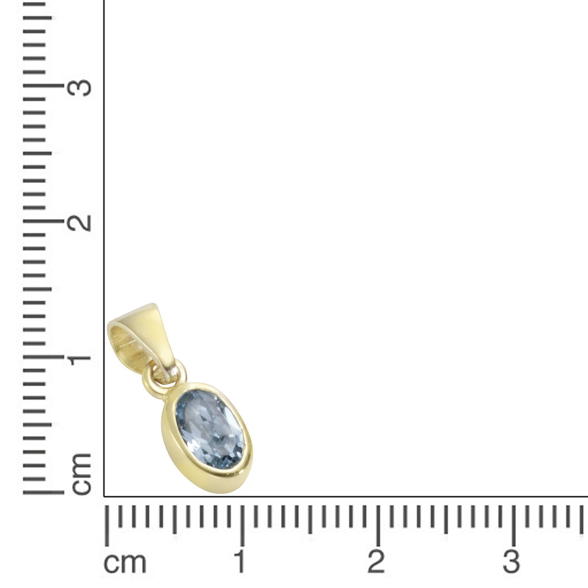 Vivance Kettenanhänger 333/- Gelbgold mit Blautopas günstig online kaufen