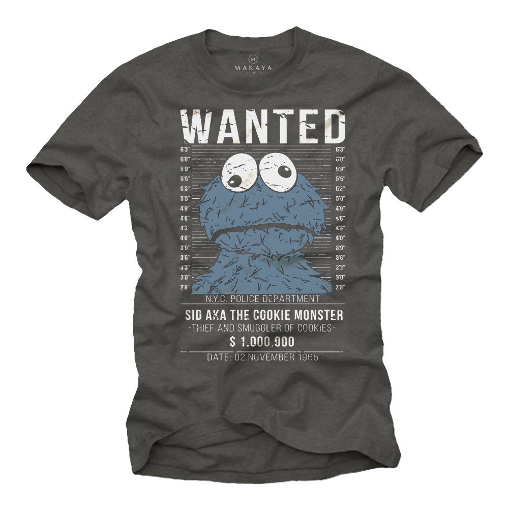 MAKAYA T-Shirt Lustige Sprüche Motiv Wanted günstig online kaufen