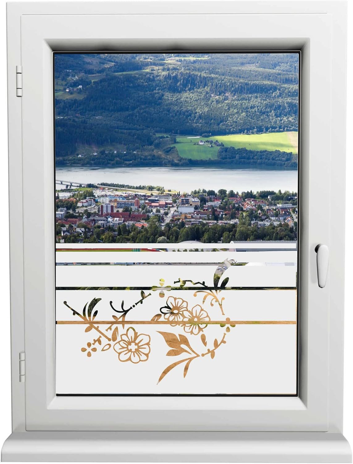 INDIGOS UG Fensterfolie Butterblume Fensterfolie – H50Line Sichtschutz für Bad & Fenster