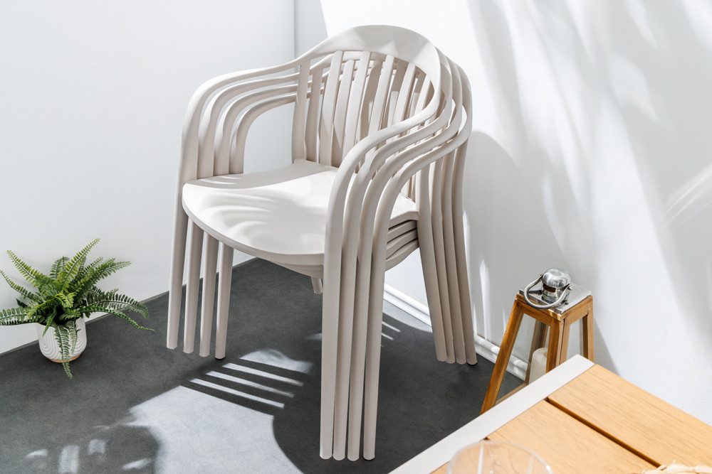 riess-ambiente Gartenstuhl STUDIO ITALIA taupe - Kunststoff, In-/Outdoor, wetterfest, stapelbar (Einzelartikel, 1 St), pflegeleichter Balkonstuhl · leichtes Design · stabil · für Terrasse
