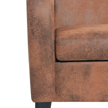 furnicato 3-Sitzer Sofa Kunstleder Wildleder-Optik Braun