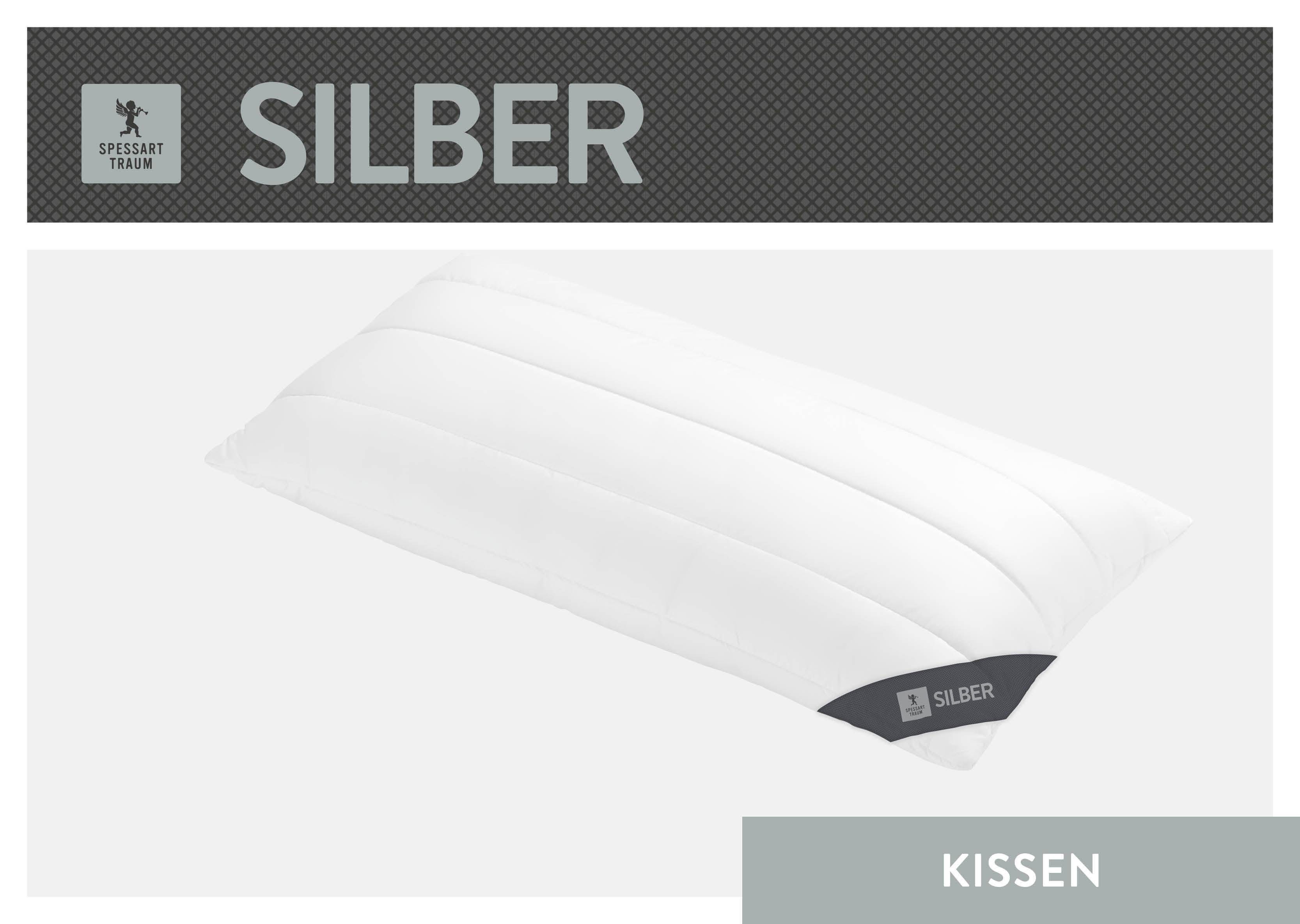 SPESSARTTRAUM Baumwollkissen Silber, hergestellt in Deutschland, allergikerfreundlich