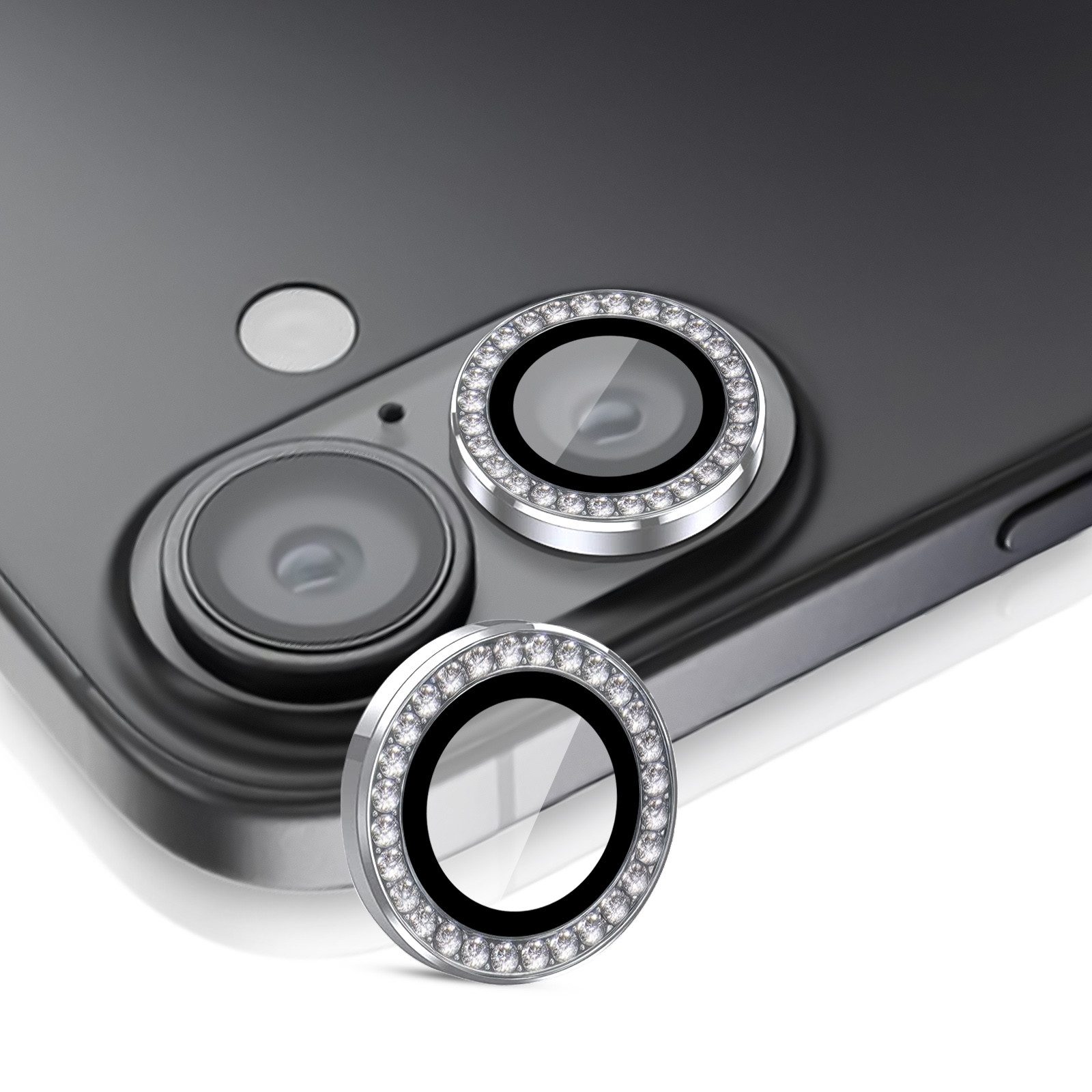 Tec-Expert Kameraschutzglas 9H Kameraglas Set in Silber mit Schmuckstein für Apple iPhone 17 für Apple iPhone 17, Linsenschutzglas Set, 1 Stück, Kameraschutz, Schutzglas, Linsenschutz, kratz- & stoßfest