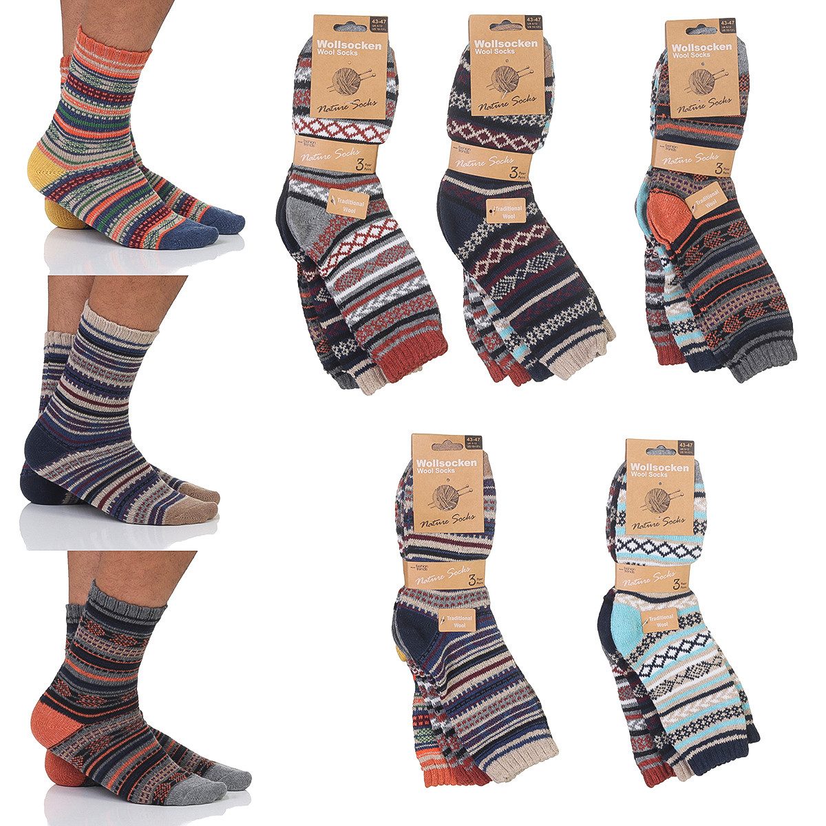 simaranda Funktionssocken Herren Socken 198 43-47 Bunt Gemischt 3 Paar (3-P günstig online kaufen