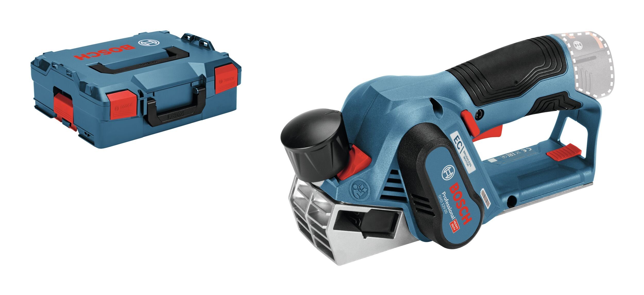 Bosch Professional Akku-Elektrohobel GHO 12V-20, Hobel Ohne Akku - in L-BOXX 136