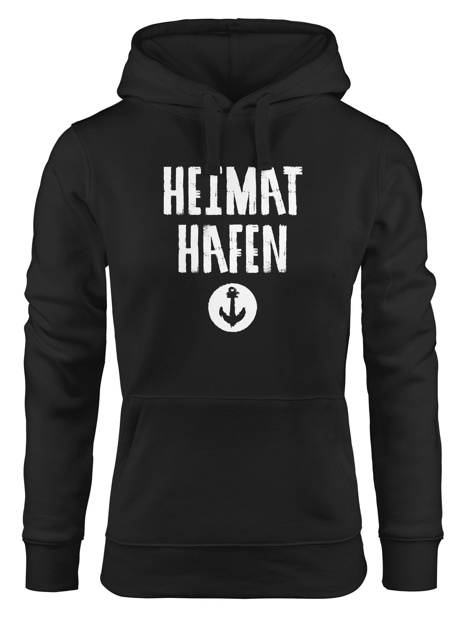 Hoodie Damen Kapuzen-Pullover Heimat-Hafen Anker Hoodie Moonworks®