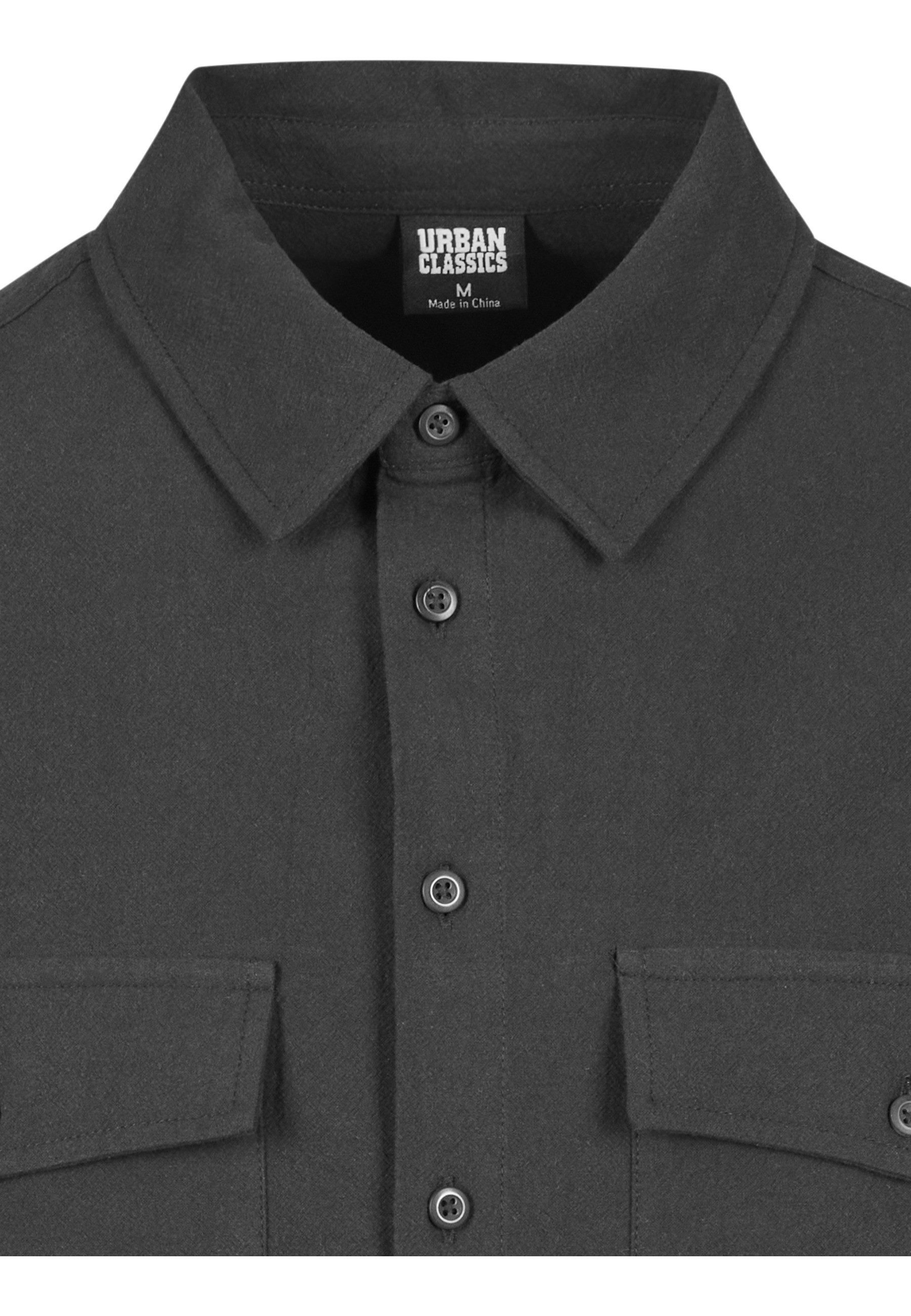 URBAN CLASSICS Langarmhemd Urban Classics Herren Basic Crepe Shirt (1-tlg)